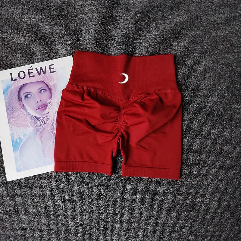 Europe and The United States Yoga Shorts Hip High Waist Waist High Elastic Tights Peach Hip Fitness Shorts Women Exercise Li