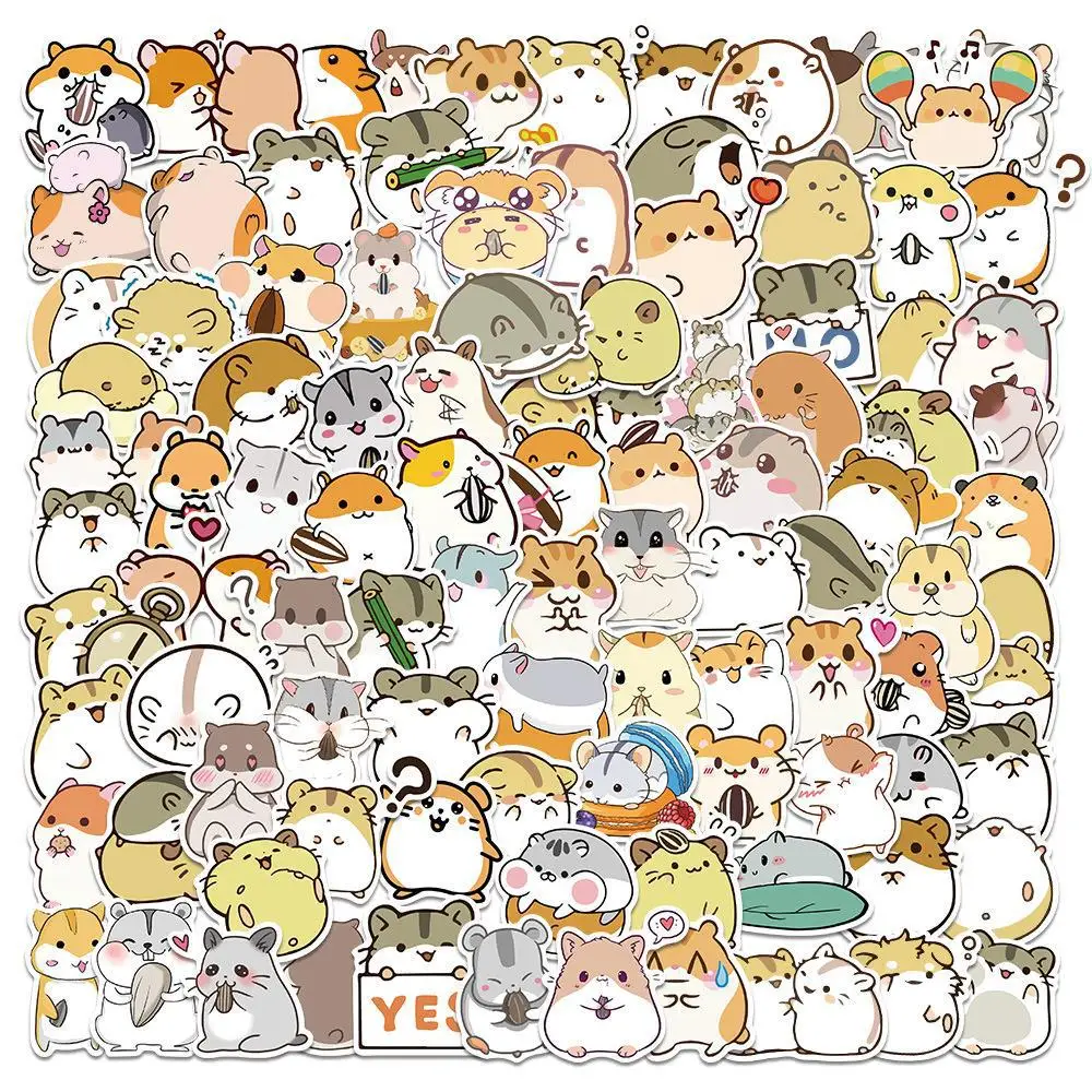

10/30/50PCS New DIY Hamster Animal Cartoon Personality Creative Computer Luggage Water Cup Chair Decoration Waterproof Sticker