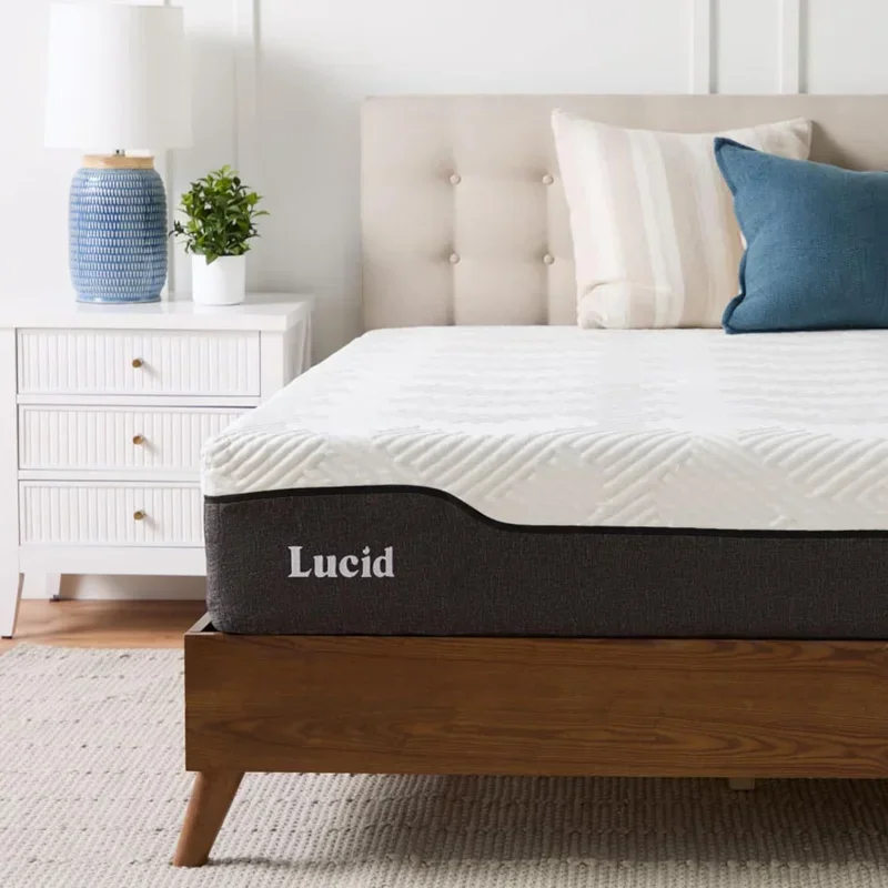 12 Inch HybridFoam Infused with Bamboo Charcoal and Aloe Vera-Encased Spring Support-Medium Plush Feel-Motion Isolation