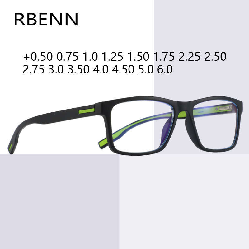RBENN Fashion TR90 Anti Blue Light Reading Glasses Men Women Classic Ultralight Comfortable Computer Reader +1.50 1.75 2.25 2.50