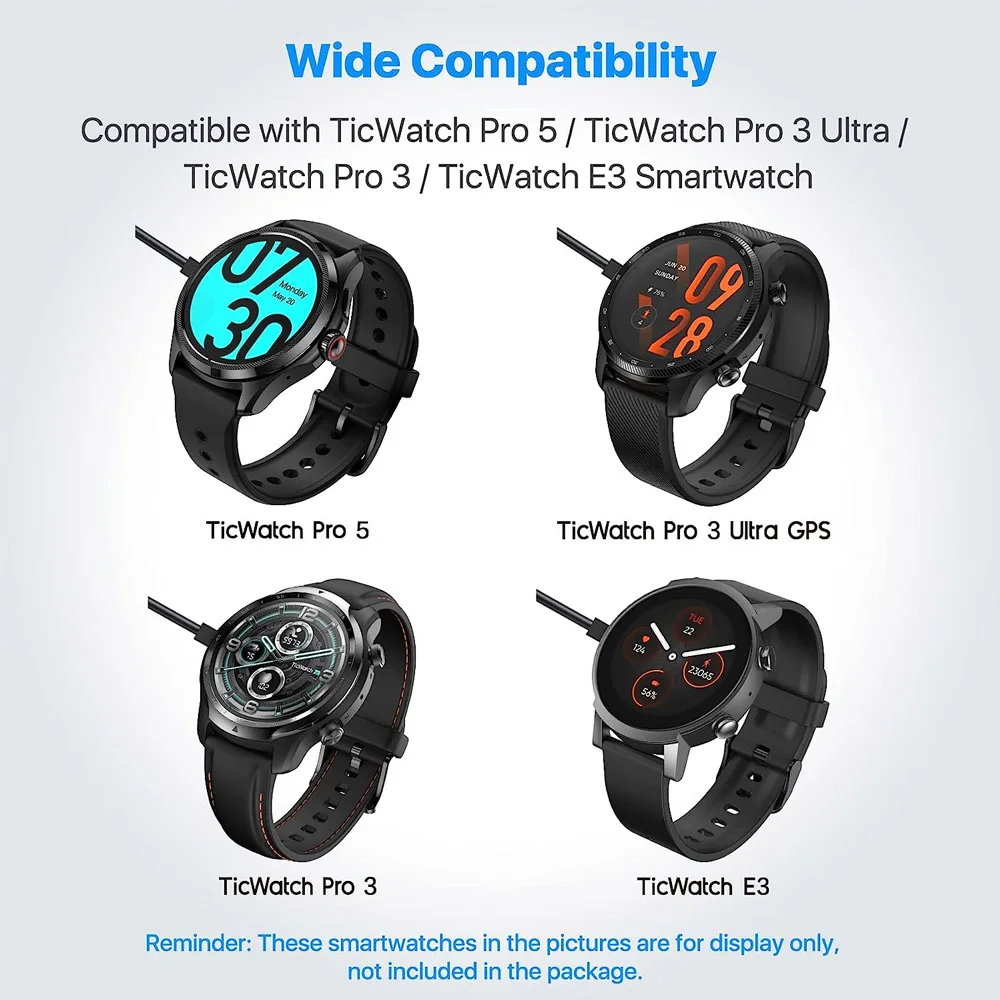 TicWatch Pro 5  ׳ƽ  ũ,   USB  ũ ü, TicWatch Pro 3/ Pro3 LTE/ E3 Ʈġ