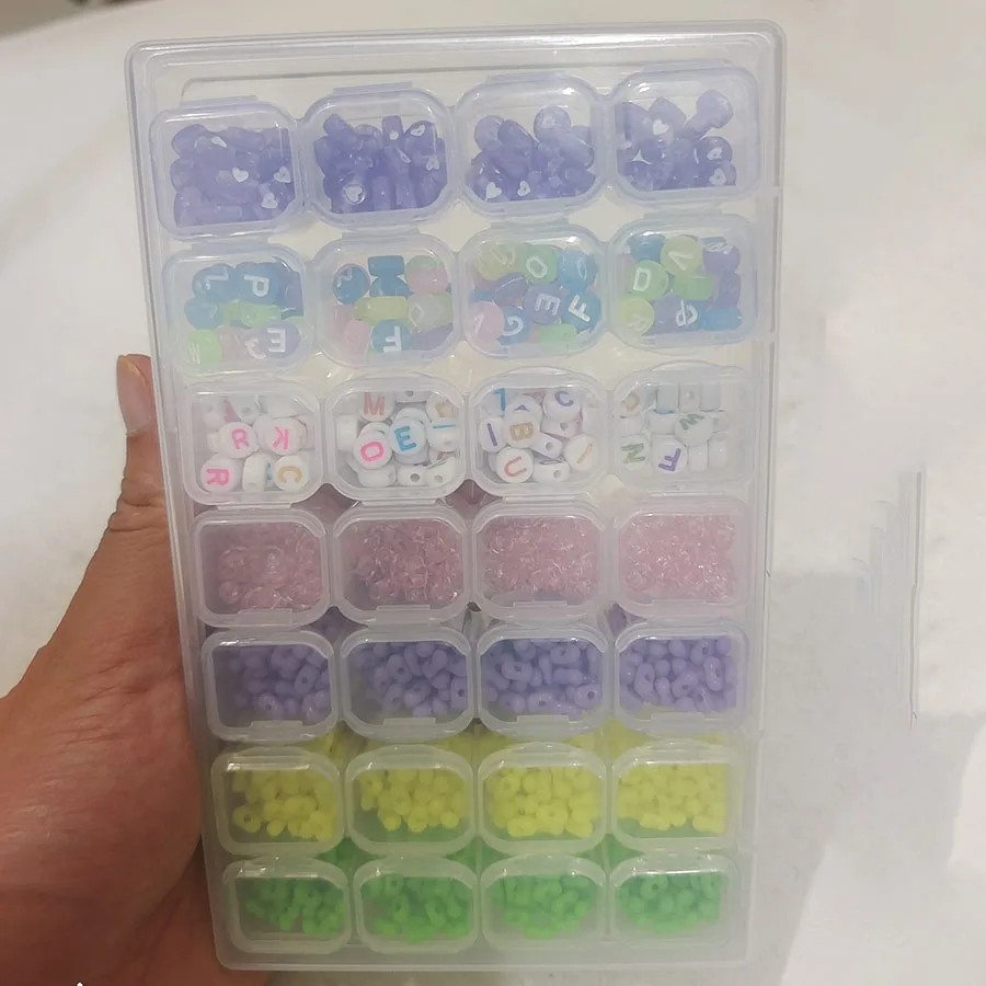 28 Girds Adjustable Plastic Storage Box for Jewelry Nail Art DIY Diamond Painting Accessories