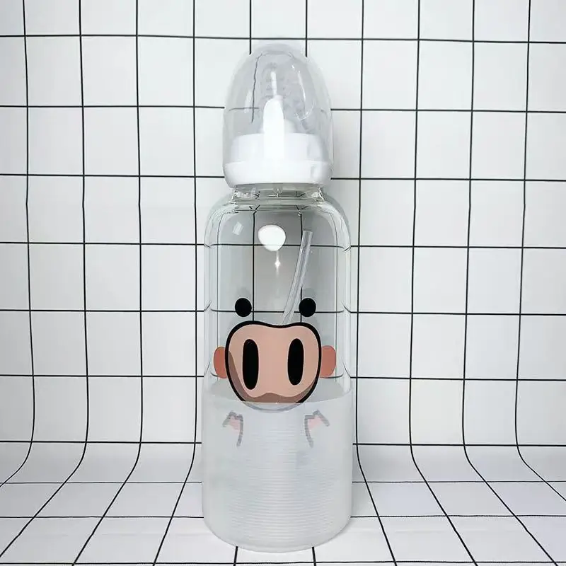 thumbnail image 2 of Adult Bottle With Big Sized Pacifier， Printed Non-Drip Bottle, 8 Ounce 2 of 14