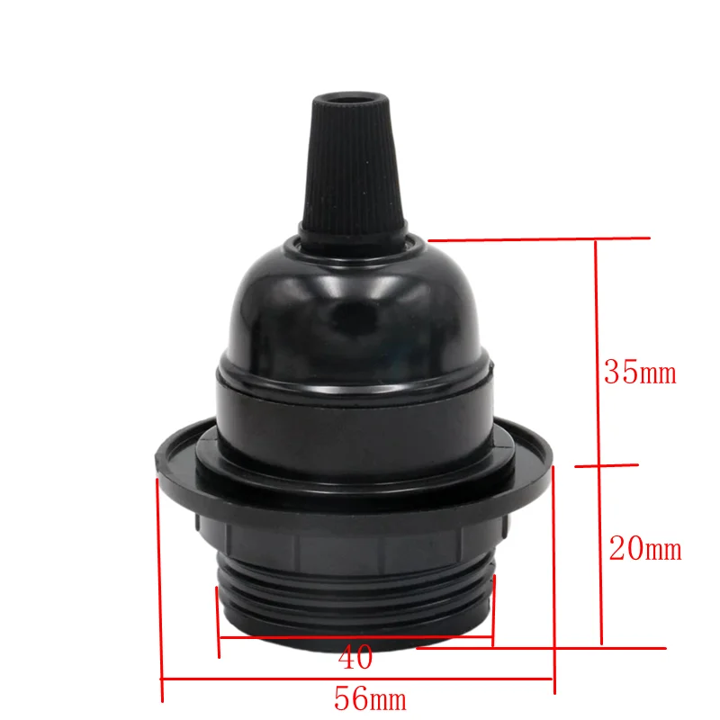 Vintage E27 Bakelite Lamp Socket Phenolic Threaded Bulb Holder E27 Fittings with Lampshade Rings for Lamp Holder