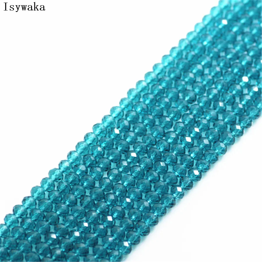 Ink Blue Faceted Crystal Glass Rondelle Beads for Jewelry Making - 170pcs, 2mm