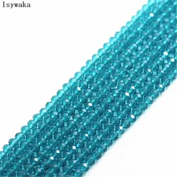 Ink Blue Faceted Crystal Glass Rondelle Beads for Jewelry Making - 170pcs, 2mm (Green blue)