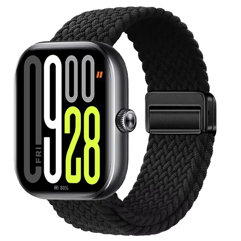 Nylon Braided Magnetic Buckle Adjustable Loop Strap Bracelet in Breathable Design