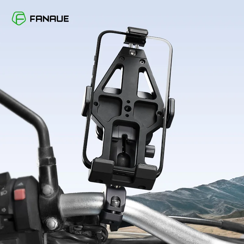 FANAUE 오토바이 휴대폰 홀더 360 °   ATV/UTV 자전거 자전거 오토바이용 회전 조절식 알루미늄 합금 핸들바 ..
