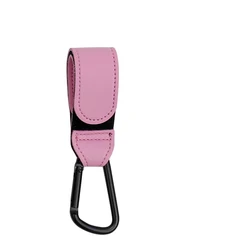 PU Leather Stroller Hook with 360-Degree Rotation - Baby Bag Organizer Accessory (1 pc Pink)