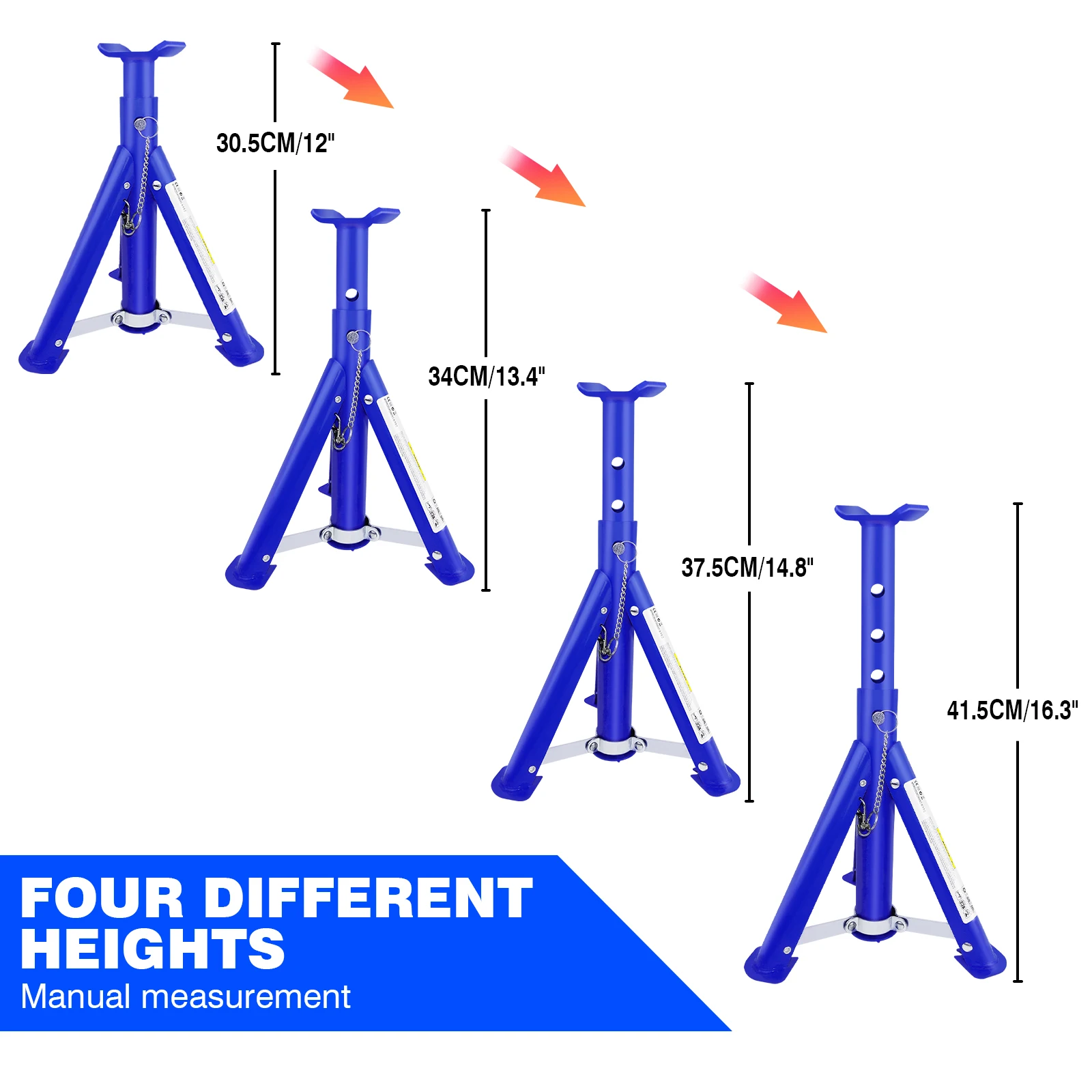 BRIEFNESS 2 Pack Folding Jack Bracket 3 Ton Load Capacity, Car Repair Lifting Tool Axle Frame Safety Support Emergency Rescue: 3 - 5 Days Free Delivery Only UK