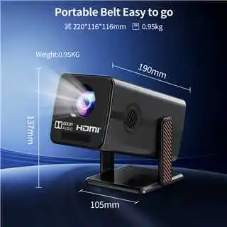 휴대용 소형 프로젝터 원주민 1080P 4K 지원되는 안드로이드 13 230ANSI 16GB RAM 자동 초점 WiFi 5 BT5.2 홈 극장 프로젝터