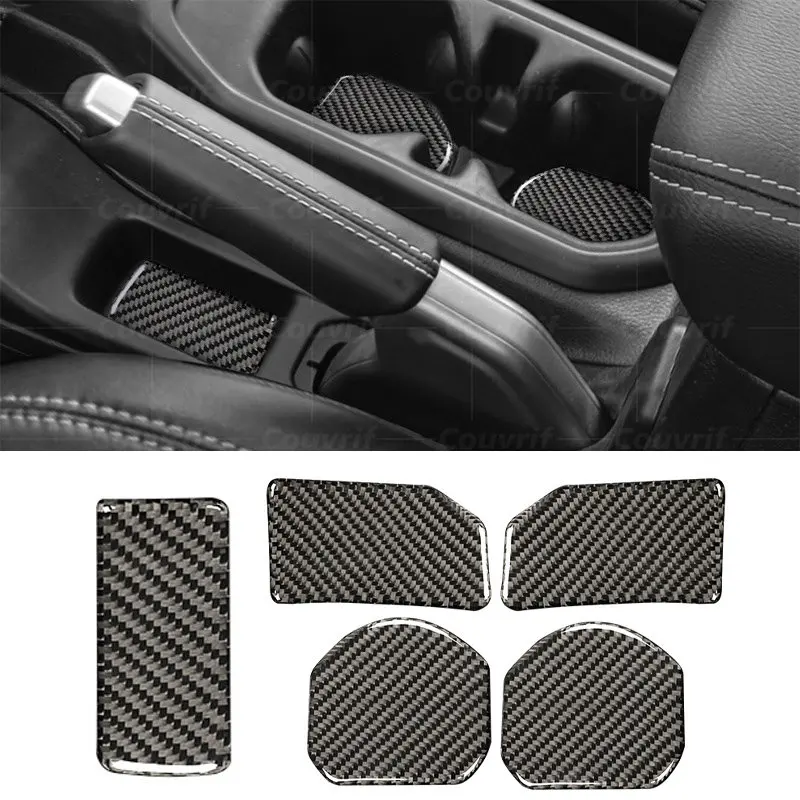 

Interior Carbon Fiber Cover Central Control Water Cup Storage Pad Decorative Sticker For Jeep Wrangler JL 2018-2022 Accessories