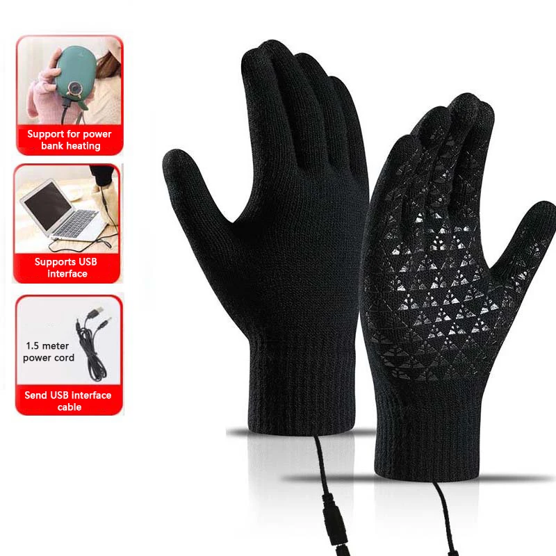

USB Warm Hand Heating Gloves Screen Touch USB Electric Heating Gloves Constant Temperature For Skiing Riding Hiking Hand Protect