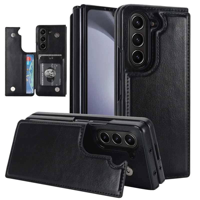 

Чехол для Samsung Galaxy Z Fold 5, Роскошный кожаный бумажник, ударопрочные чехлы для телефонов Samsung Galaxy Z Fold 5 5G 2023 с отделением для карт