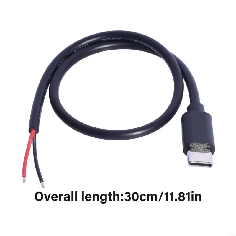 XXUC USB C to 2Pin Open End Pigtail Cable 30CM for Charging Compatible Devices Like Smartphones Tablets and More
