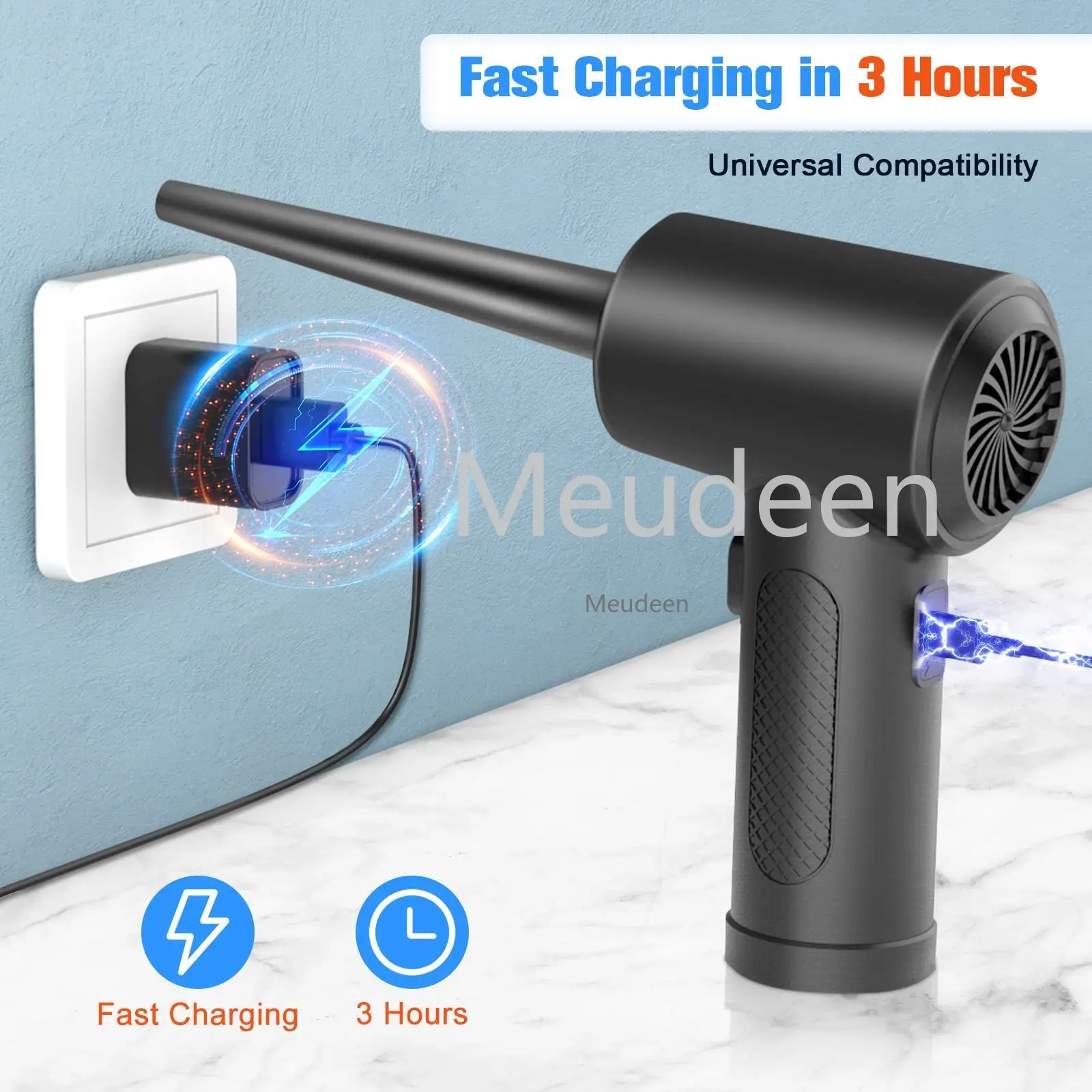 Wireless Air Blower Computer Cleaner Dust,Replaces Compressed Air Can Electric Blowing Gun for PC Laptop Keyboard Cleaning