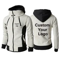 New Fashion Men's  Winter Custom Your Logo  Jacket Hoodies Long Sleeve Outdoor Sportswear Male Hoodie Jacket 2