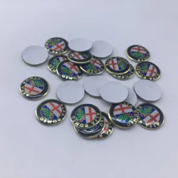 20 - Piece Set of Aluminum Car Key Emblem Stickers (14mm gold)