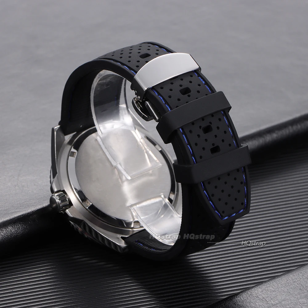 Silicone Sport Watch Strap with Butterfly Buckle - Breathable Waterproof Wristband
