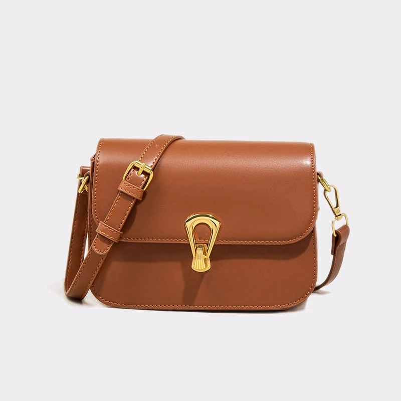 

Fashionable Women's Bag New 2024 Simple and Versatile Shoulder Bag High Quality Leather Small Square Bag Commuting Tofu Bag