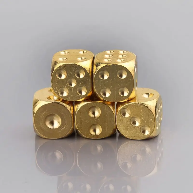 1Pc Brass Standard Six Sided Rounded Corners 20mm 0.78In Funny Decider