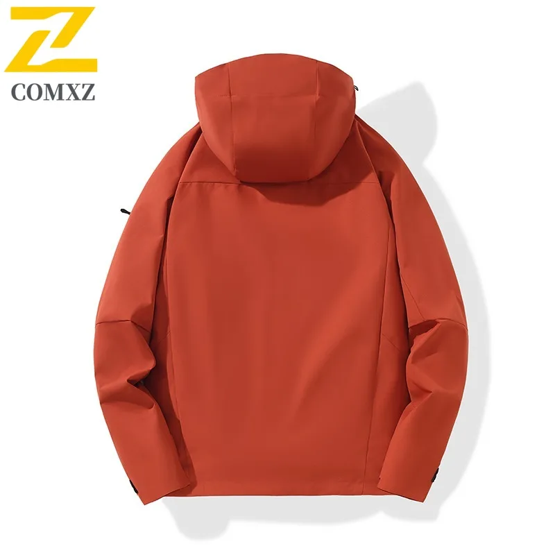 COMXZ Men Winter Motorcycle Jacket 2025 Casual Hooded Snow Skiing Cold Proof Warm Parka Urban Street Style Lightweight Coats
