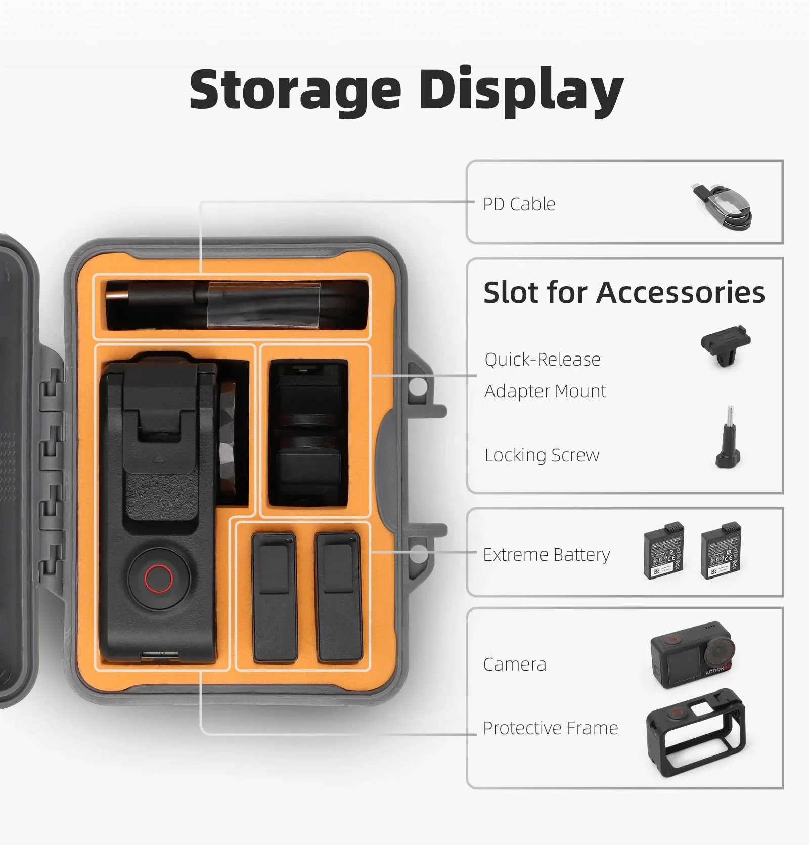 For OSMO ACTION 5Pro/4/3 Storage Box Travel Case Portable Hard Shell Protective Case For DJI Safety Protection Box