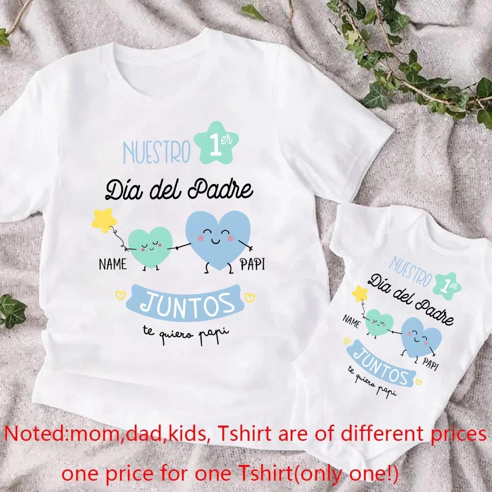Personalized Father's Day Family Matching Outfits Custom Name Daddy Shirt Baby Bodysuit Family Clothes Fathers Day Gift Outfits 5