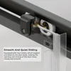 Semi-Frameles Black Shower Door with Clear Tempered Glass and Easy Roller System, Sliding Shower Door with Water Seal Strips 4