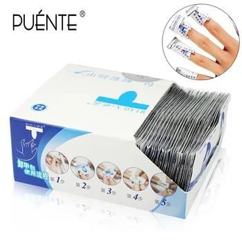 200Pcs/Box Gel Polish Remover Wet Wipes Paper Pads Nail Gel Remover Wraps Foil Nail Art Cleaner One Step Remove Manicure Tools