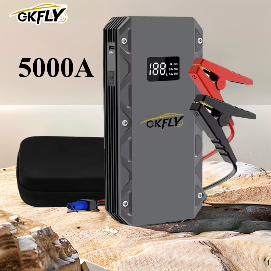 GKFLY 12V 5000A Car Jump Starter 74Wh Power Bank Starting Device Diesel ...