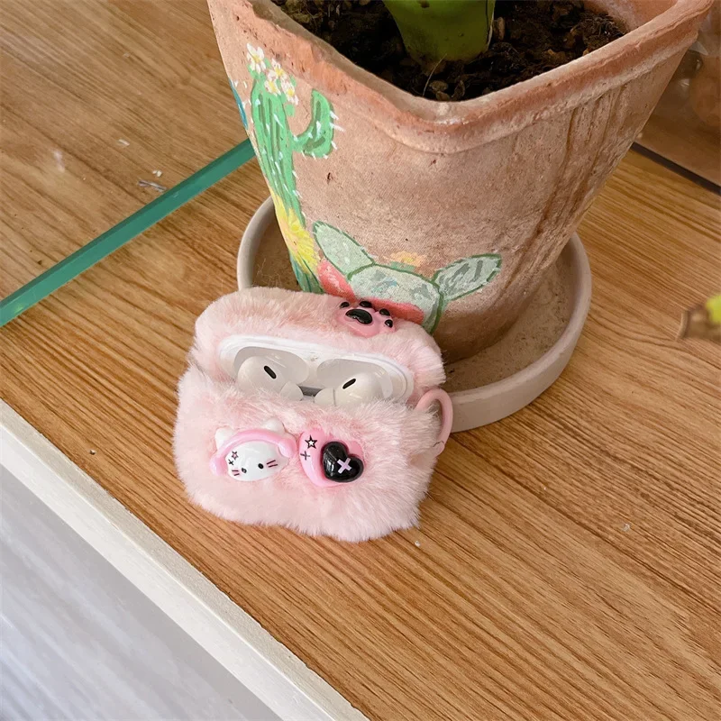 

Hello Kitty Cat's Paw For Airpods 3 Case,Plush Cat's Paw Pink Earphone Cover For Airpods Pro 2 Case/Airpods 1/2 Case For Girls