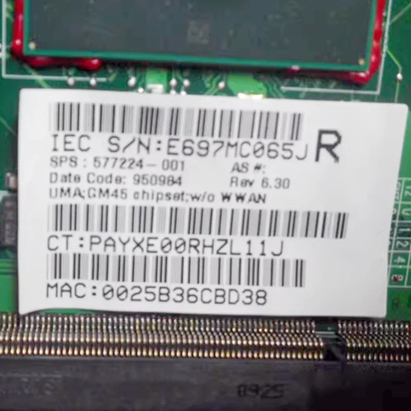 577224-001 For HP 4310S 4311S Motherboard DDR3 Mainboard 5 577224-001 For HP 4310S 4311S Motherboard DDR3 Mainboard - Image 3