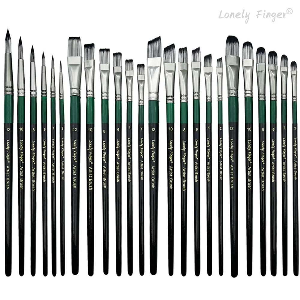 6PCS 아티스트 페인트 브러쉬 세트, 아크릴 페인팅, 유화, 수채화, 구아슈, 템페라, 얼굴, 몸, 직물용 공예 페인트 브러쉬