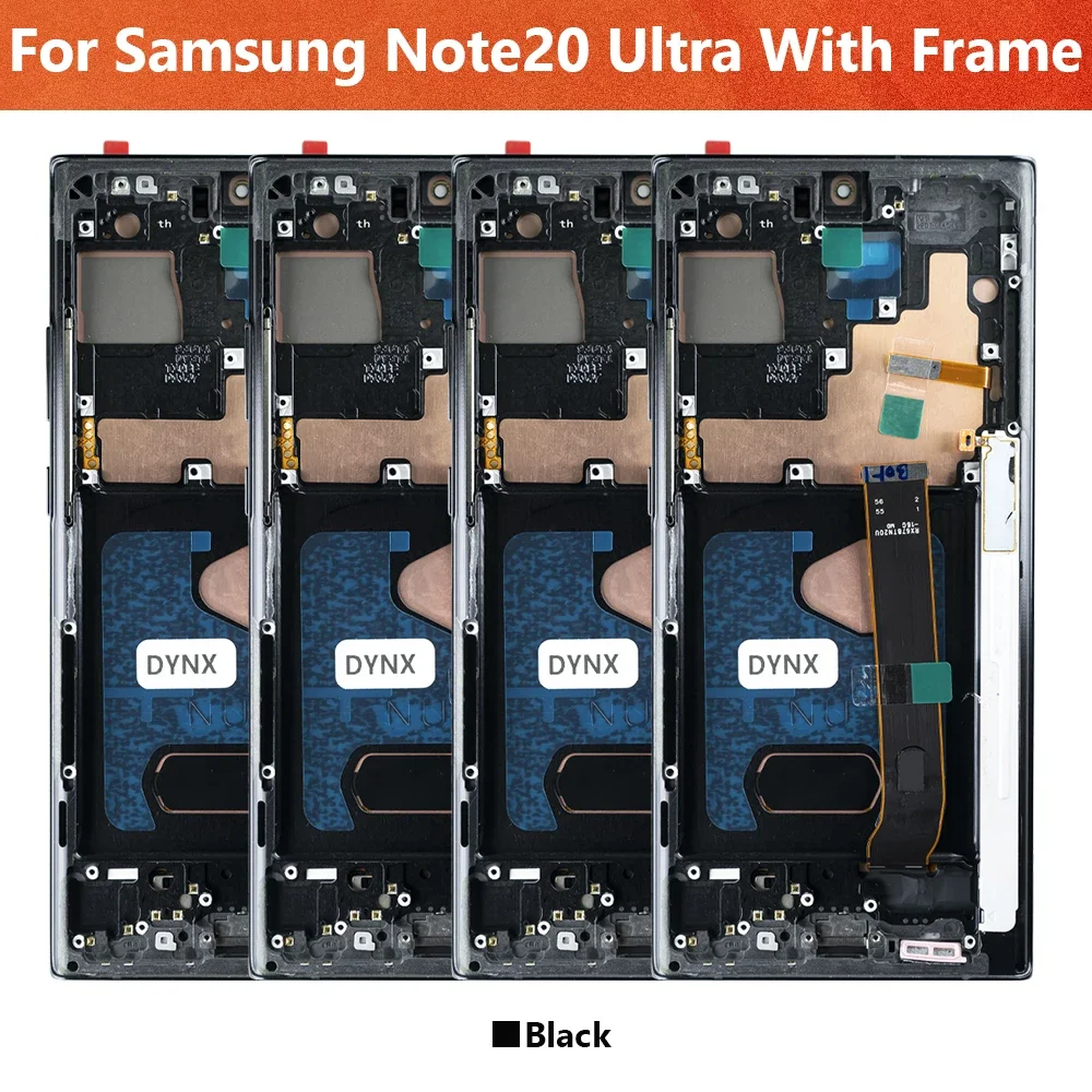 슈퍼 AMOLED 디스플레이, 프레임 LCD 포함, 삼성 갤럭시 노트 20 울트라 N985 N985F N986B 터치 스크린 디지타이저 수리