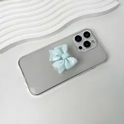 Charming Resin Bow Phone Grip with Adhesive & Magnetic Support (No Magnetic - Blue)