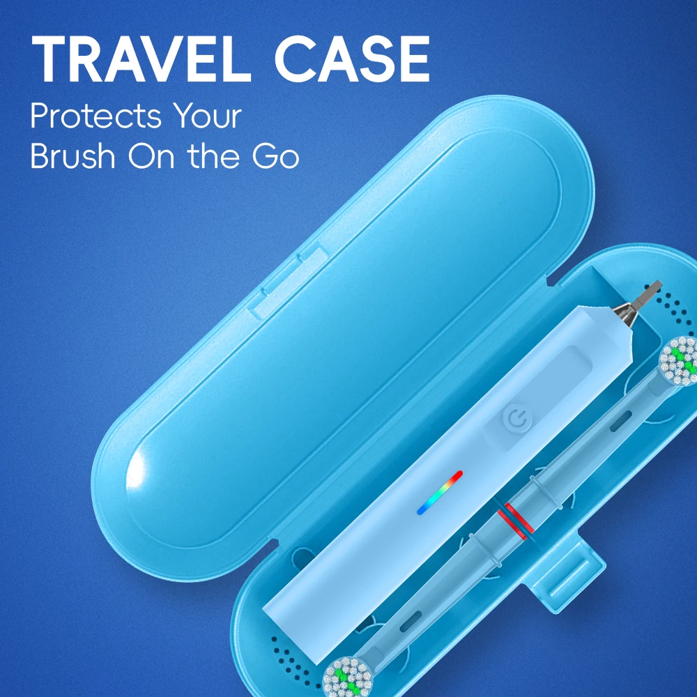 Rechargeable Electric Powered Toothbrush -3 Modes, Travel Case, Protable Electric Toothbrushes Compatible with Oral B Brush Head