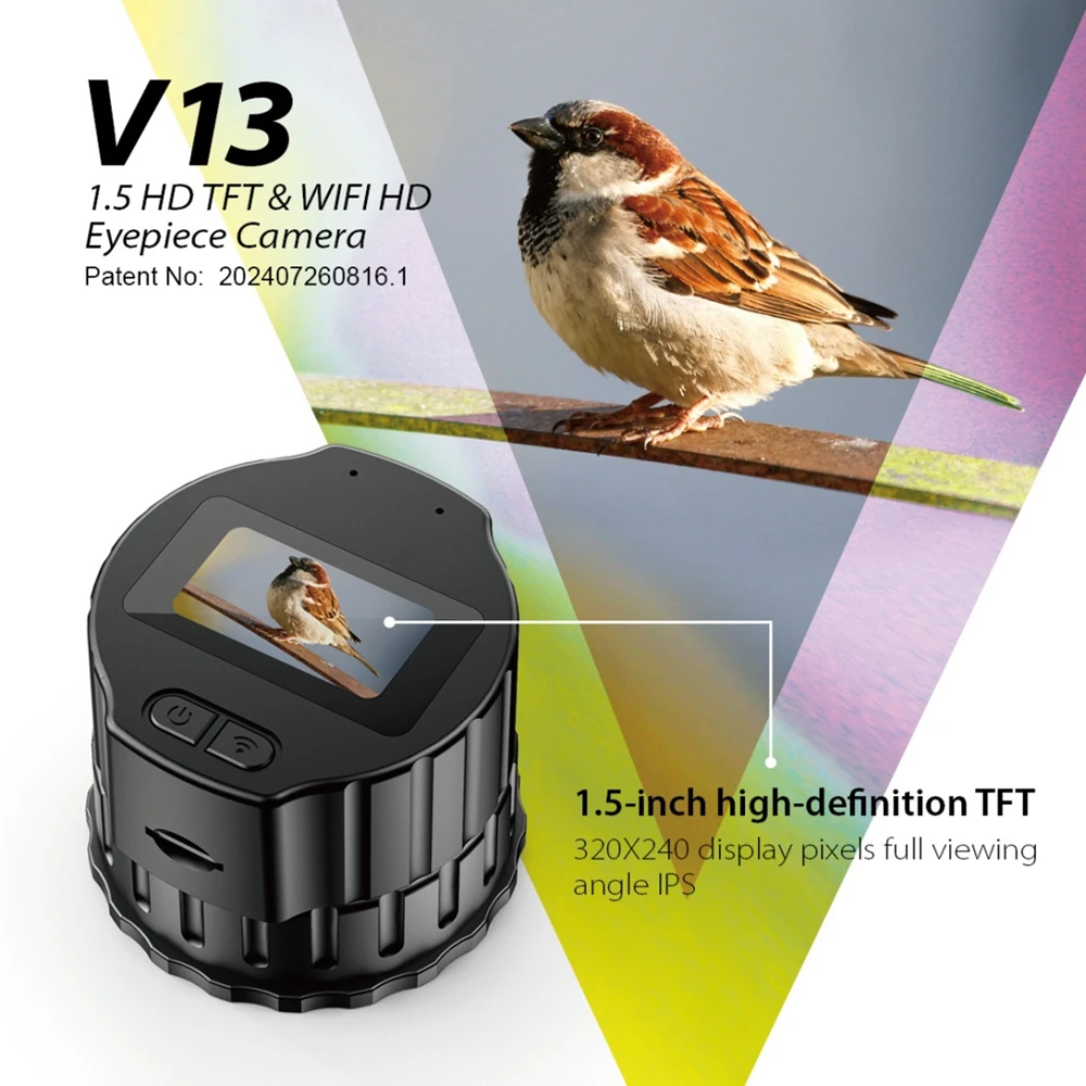 Wifi HD 전자 접안 렌즈 카메라 1.5 인치 화면 광학 접안 렌즈 사진 비디오 레코더 800mAh 사냥 조류 관찰 망원경
