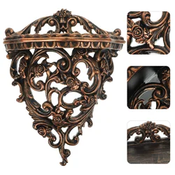 European Wall Vintage Decor Hollow Style Shelf European Mounted Baroque Display Wall Organizer Resin Made Gold Baroque