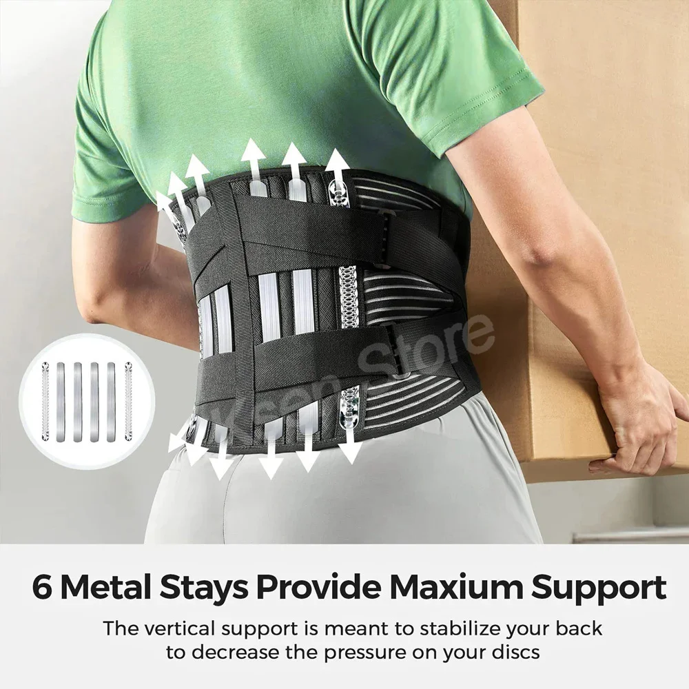 Lumbar Back Belt Waist Support Lumbar Pad Back Orthopedic Corset for Men Women Waist Protector Belt Waist Trainer Spine Support 2