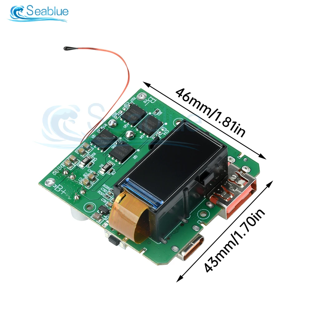 Modulo Power Bank a ricarica rapida PD da 100 W con display a colori TFT da 0,96 pollici Supporto multiprotocollo e circuiti di protezione completa - immagine 6