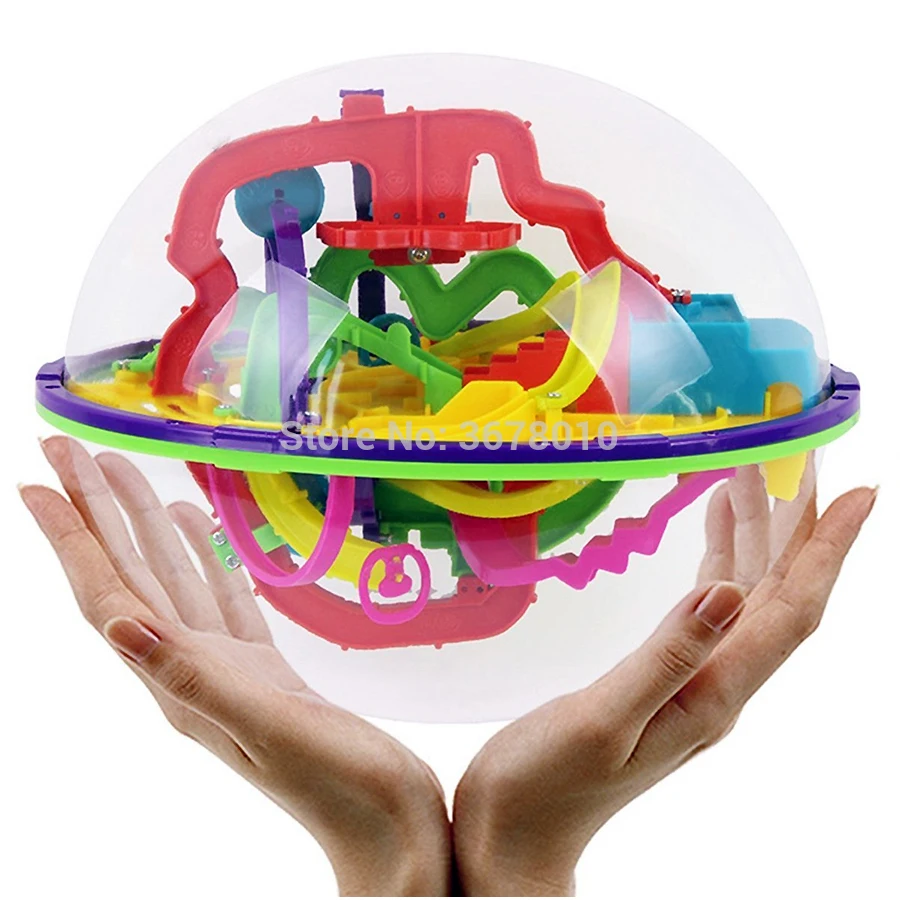 208 Challenging Barriers Intellect Balance 3D Maze Ball  Magic Puzzle Game Labyrinth Globe Toys Independent Play for Children