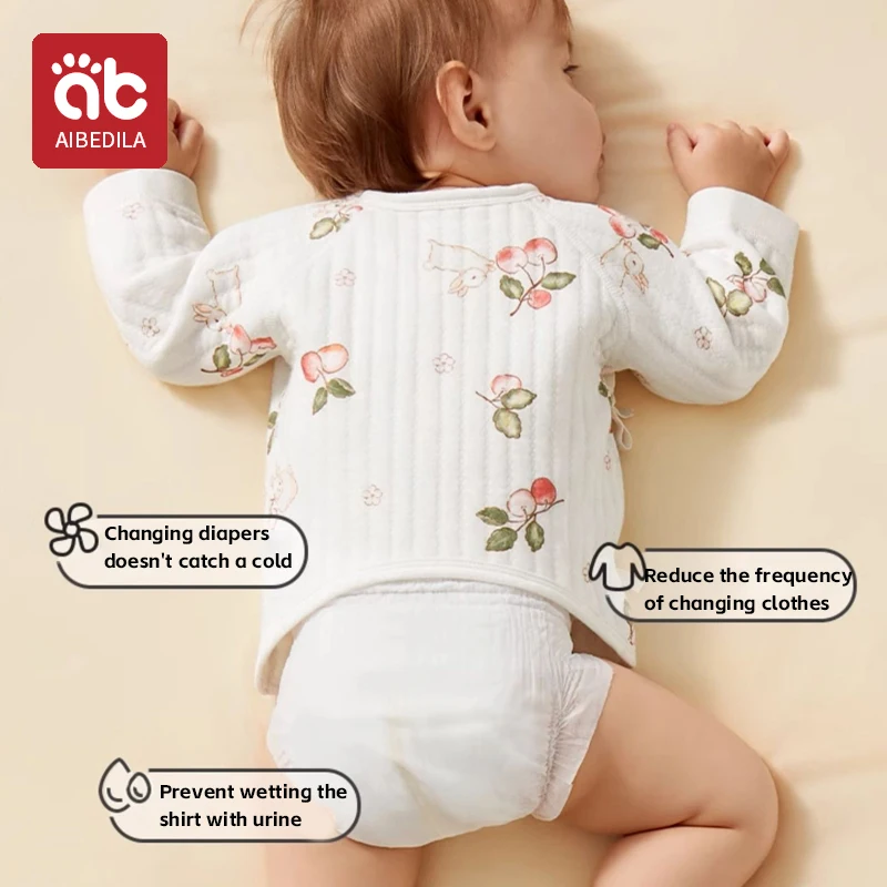 AIBEDILA Baby Girl Long Sleeve T Shirt Cotton Autumn Winter Animal Print Hospital Newborn Clothing 0-3 Months Baby Boy Tops