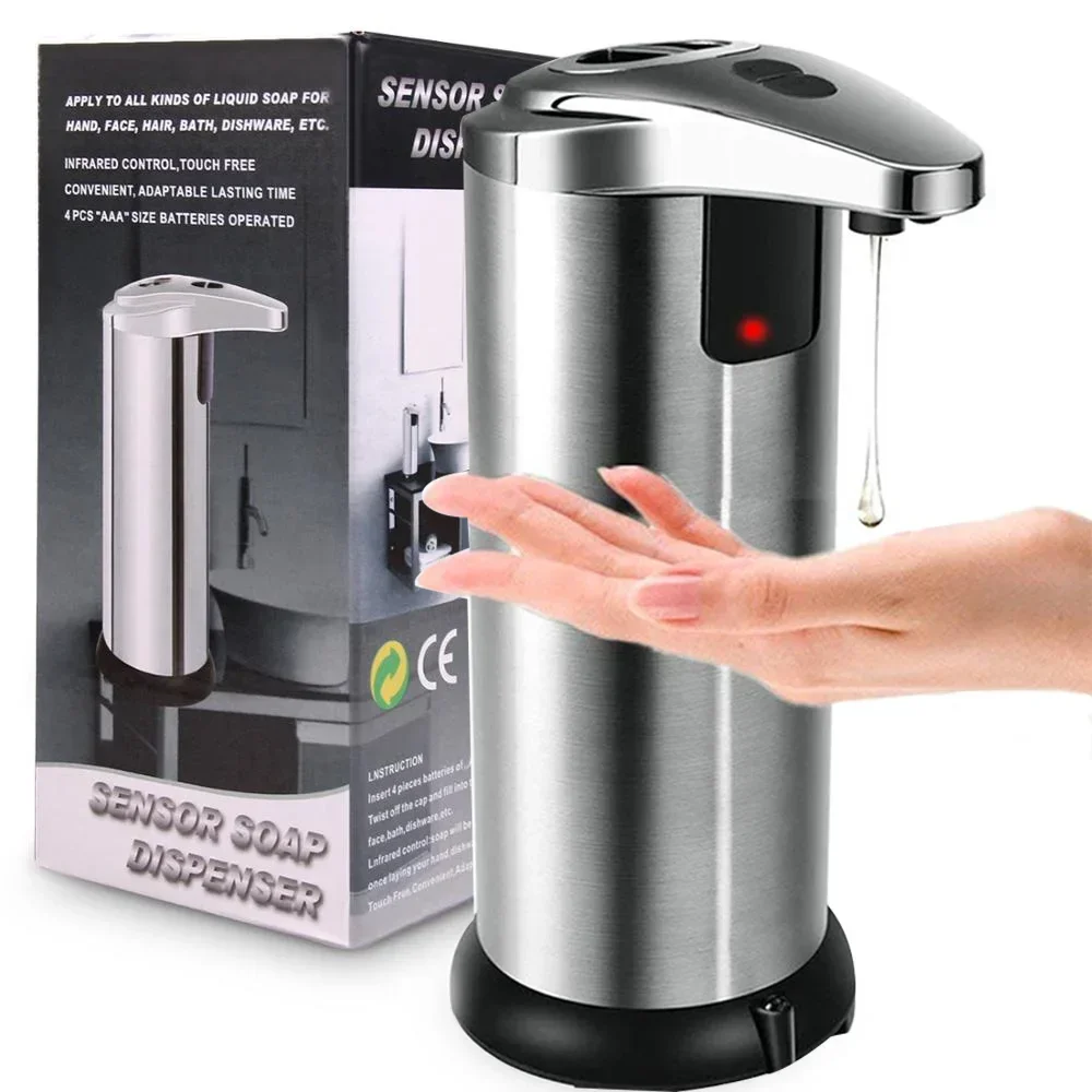 Soap Dispenser Automatic Soap Dispenser Pump Infrared Sensing Stainless Steel Liquid Soap Holder Shampoo Dispenser Bathroom Liquid Foam Pump