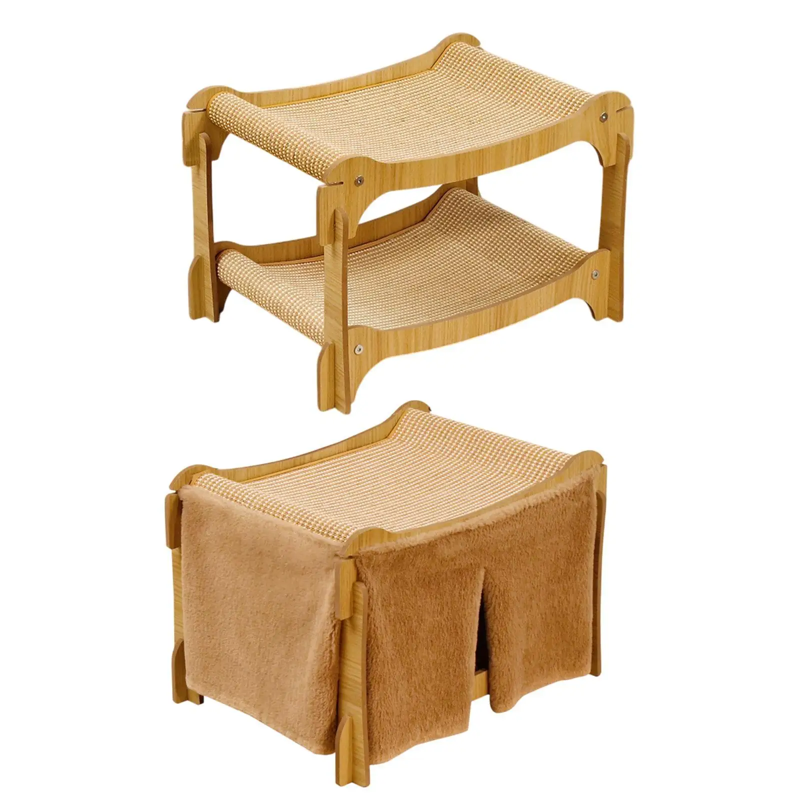 Double Tier Wood Sofa Protect Carpets and Sofas Pet Sleeping Bed for Indoor Cats Kitten Small and Medium Cat Puppy Small Animal