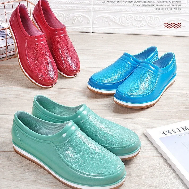 Comemore Non-slip Wear-resistant Low-tube Rain Boots Rubber Women