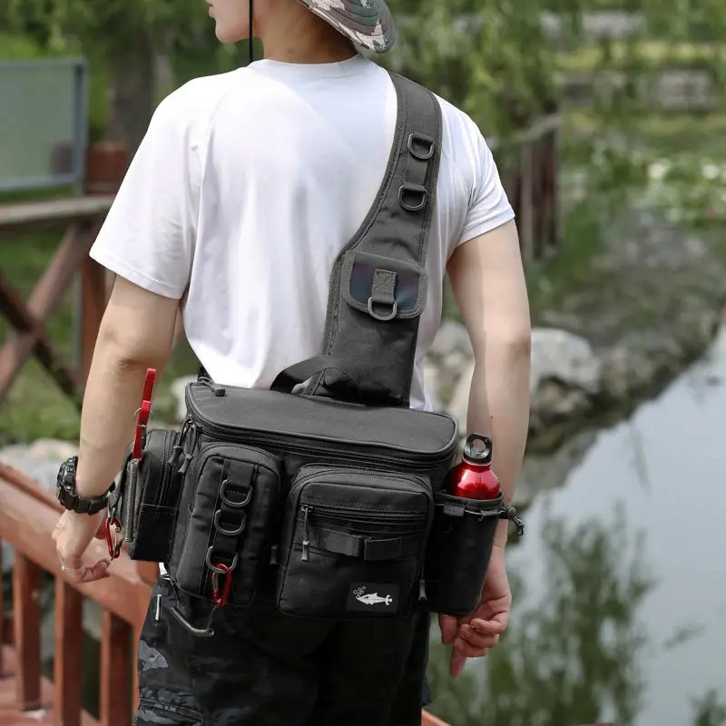 

Thick Multifunctional Fishing Bag for Men, New Edition, Shoulder and Crossbody Style Fishing Backpack