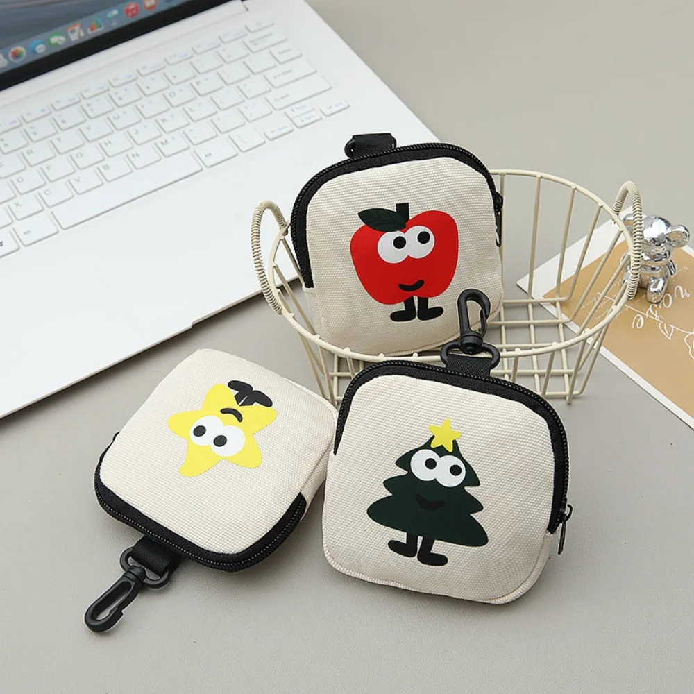 New Cartoon Cute Coin Purse Data Cable Charger Earphone Holder Case with Hook Travel Portable Storage Bag Men Women Key Wallet