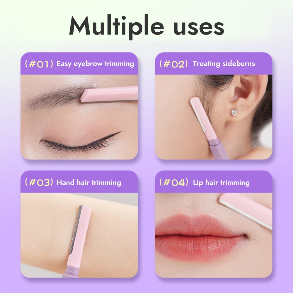 Double Head Macro Eyebrow Trimmer Safe And Scratch-proof, Sharp & Portable Eyebrow Razor For Beginner Makeup Tool 4