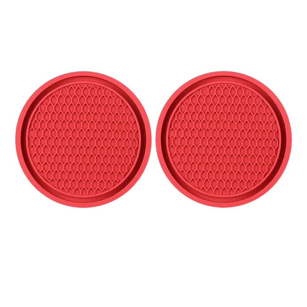 

2pcs Car Coasters PVC Water Cup Anti Slip Mat Car Interior Universal Car Odorless Coasters Door Slot Anti Slip Mat Pad